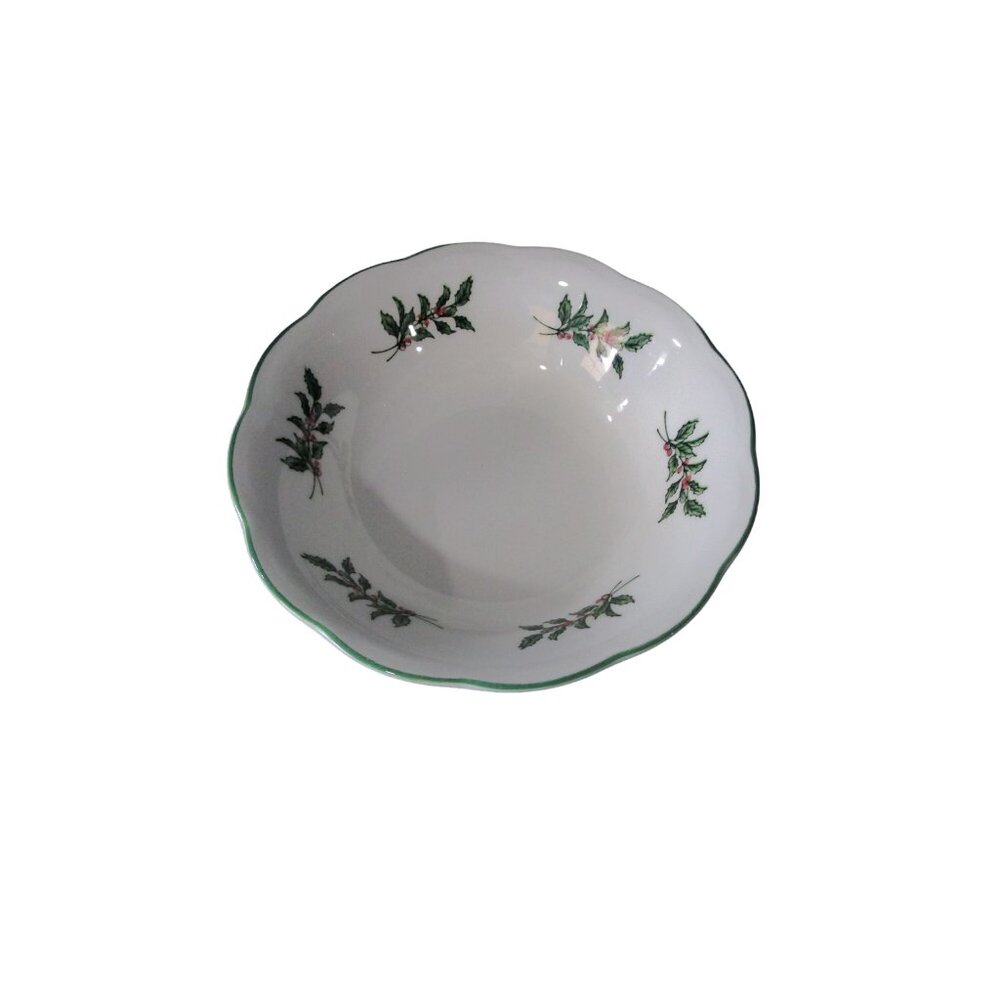 Chip and Dip Tray Happy Holidays Christmas Vintage Tree Pattern  Nikko Japan - Picture 5 of 13
